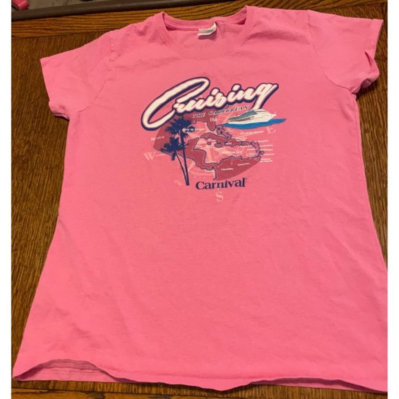 Women's size L Carnival Cruise shirt, Pink and in good condition - Picture 1 of 4